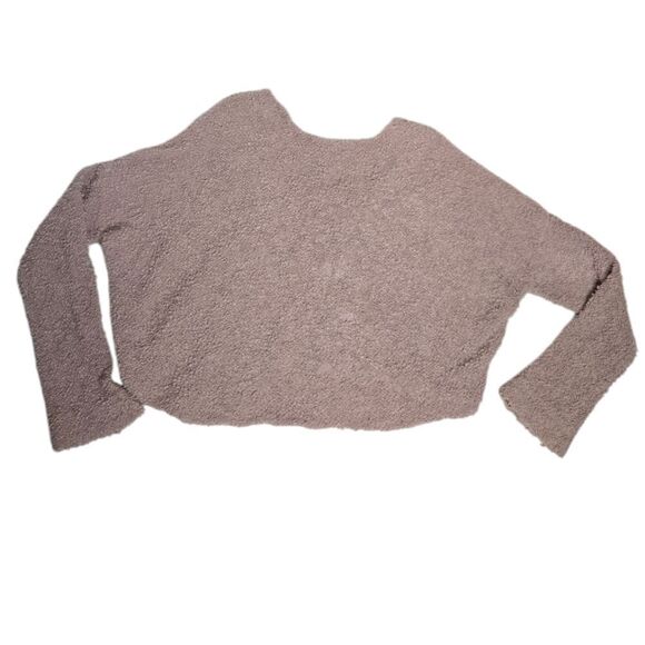 FREE PEOPLE popcorn pullover v-neck boxy cropped oversized‎ sweater M - Picture 4 of 10